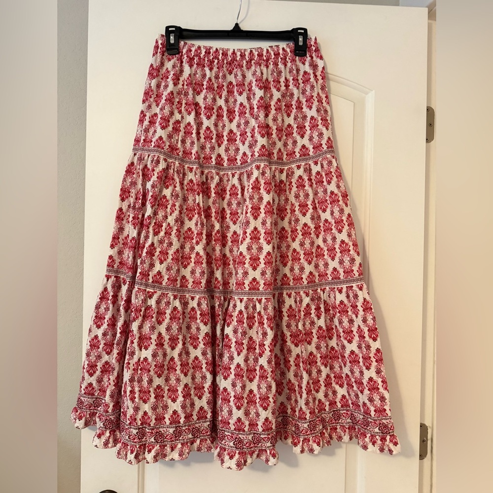 Max Studio Floral Red and White Skirt